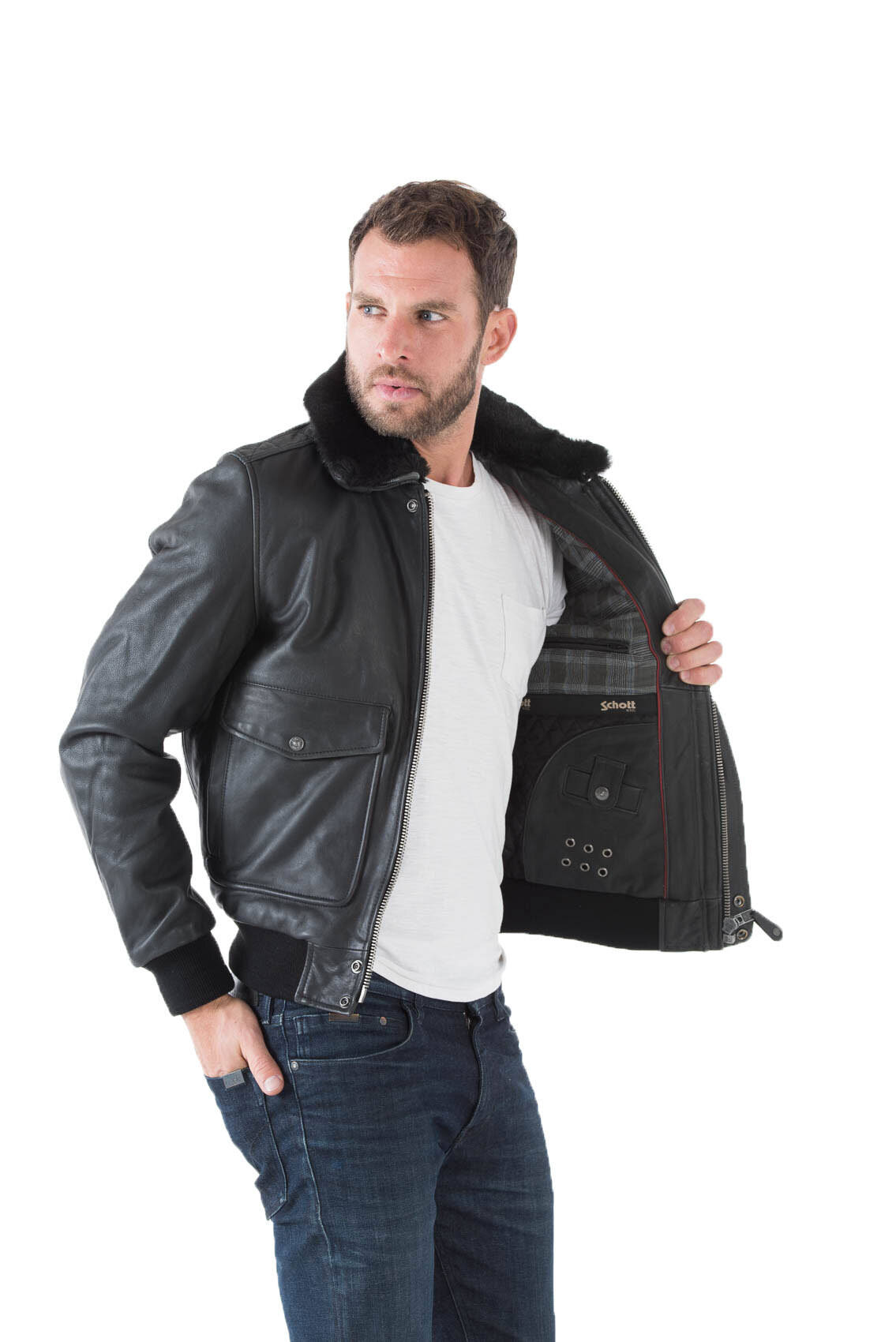 Bombers best sale aviateur schott