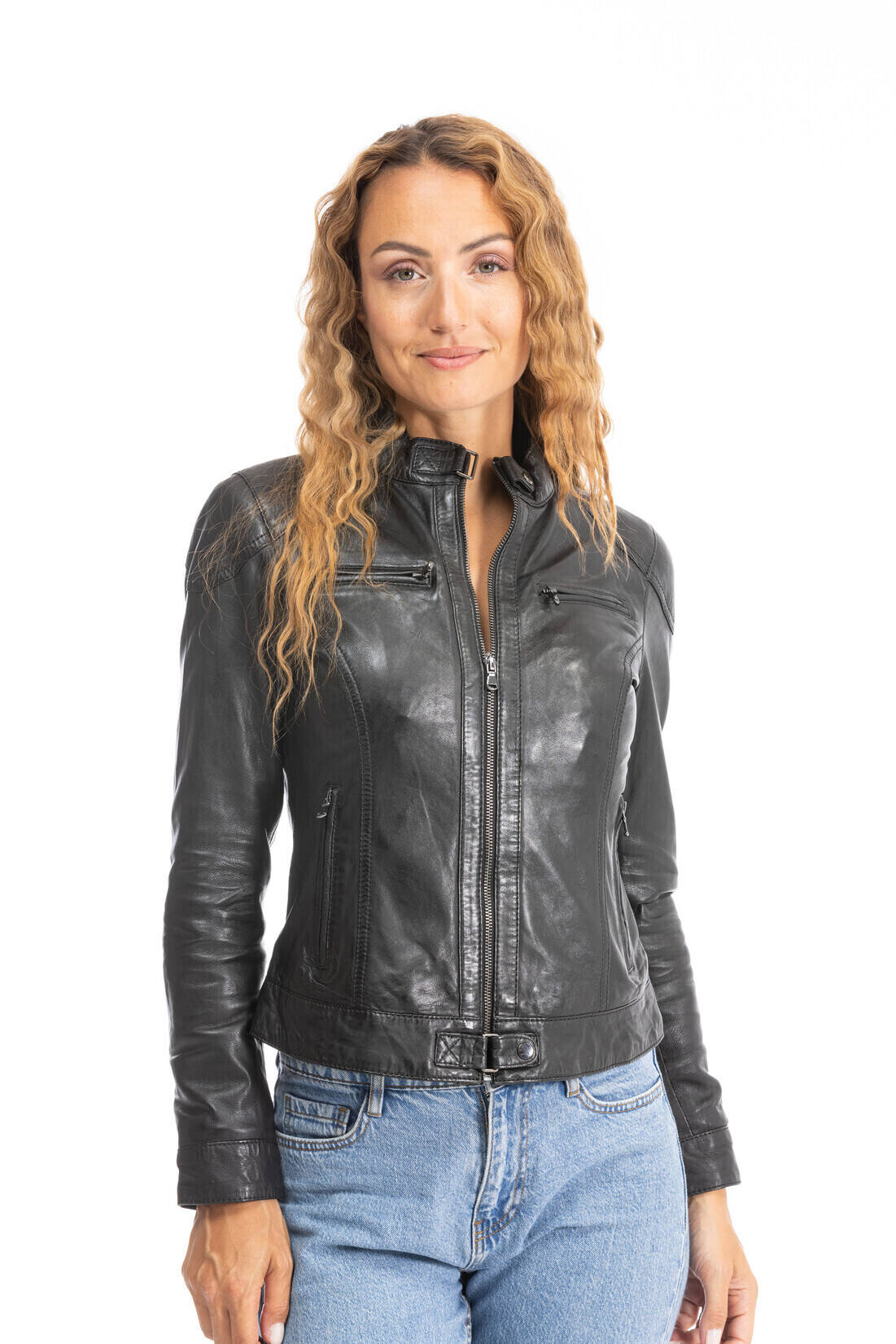 blouson cuir femme 64626  (9)