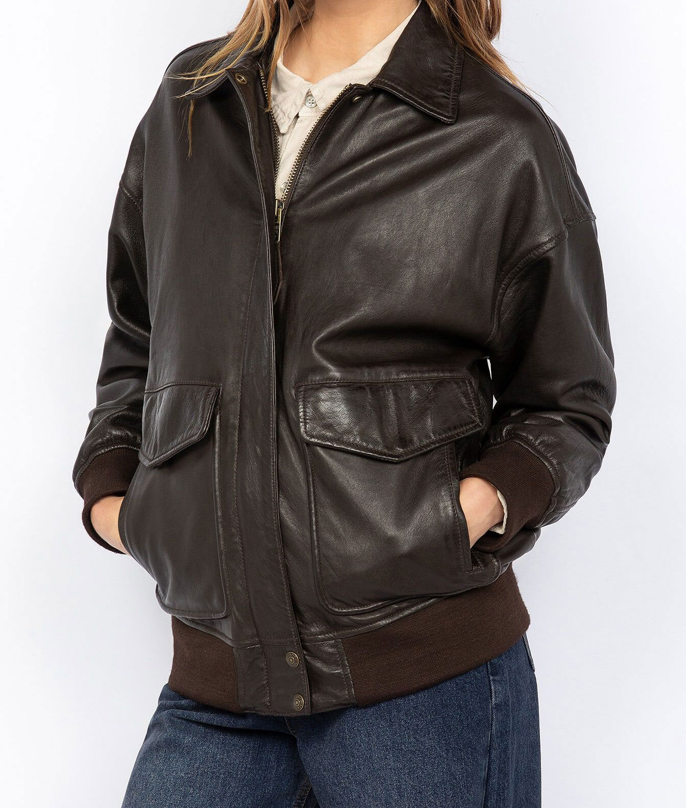 Schott boyfriend leather jacket on sale