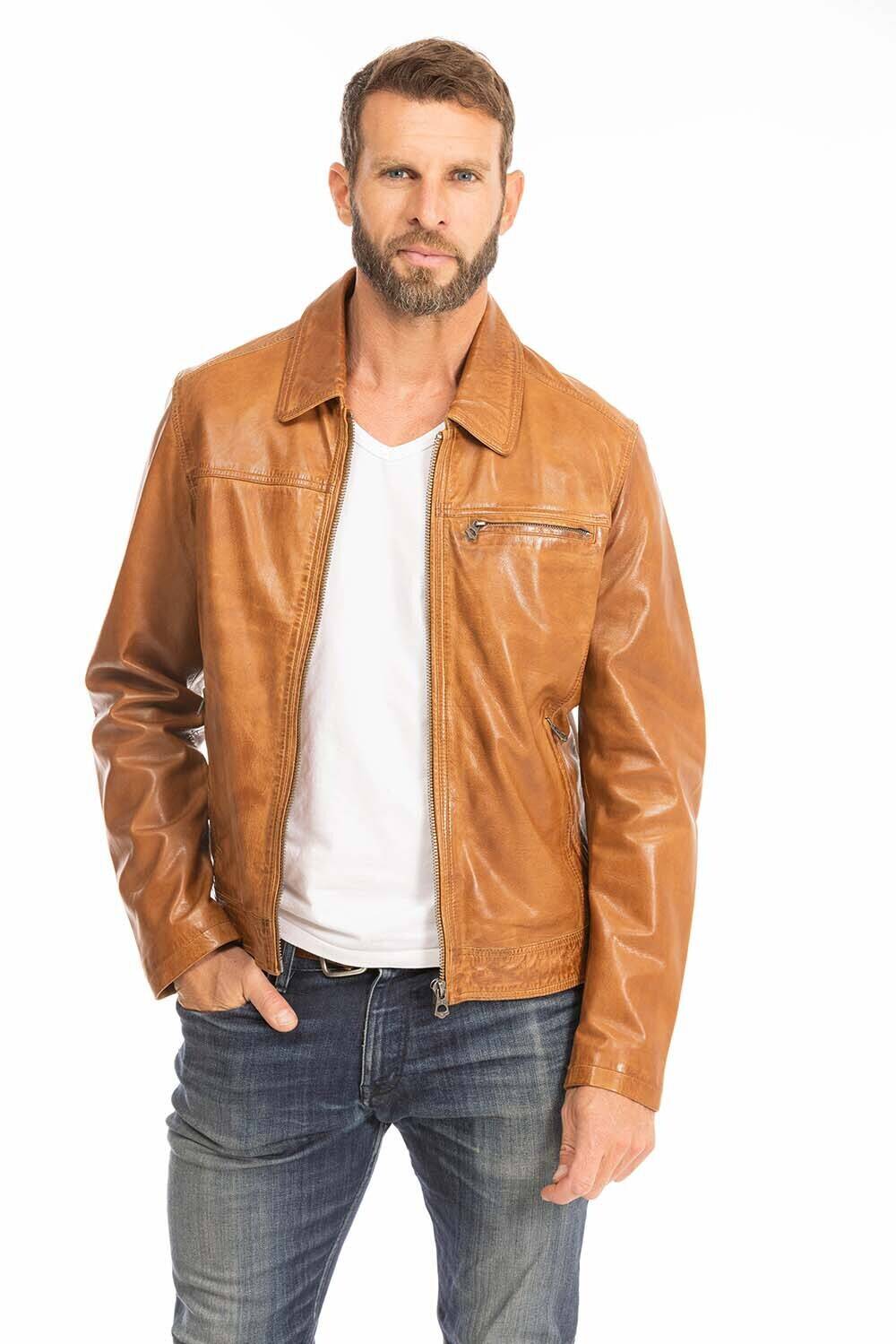 blouson cuir homme cognac 100144 major  (1)