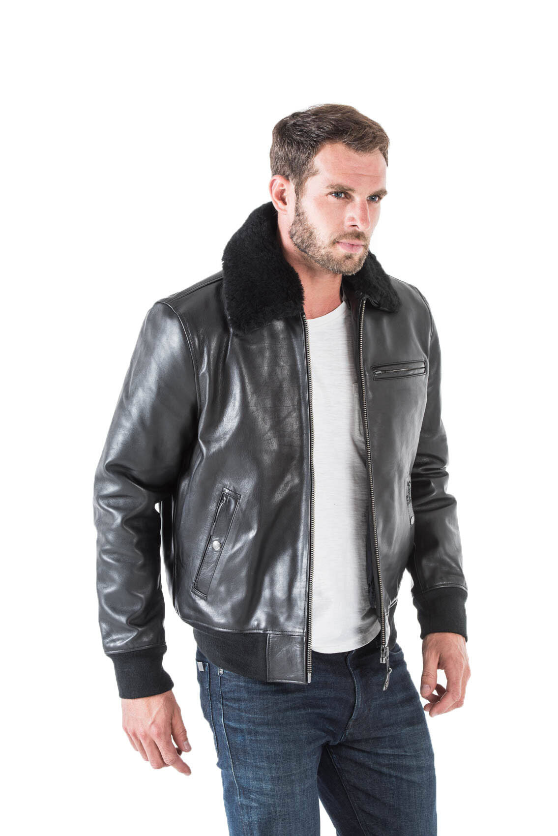 Cuir schott homme clearance
