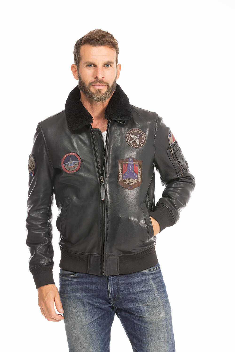 blouson cuir homme pilote aviateur athos noir (10)