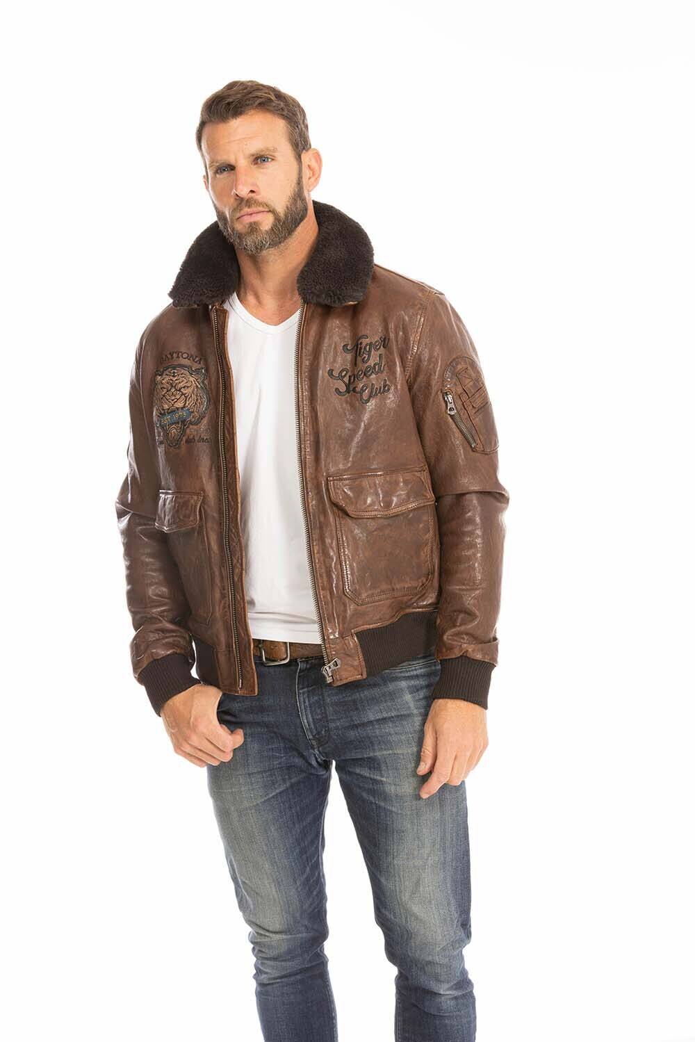 brody shearling sheepskin bomber jacket