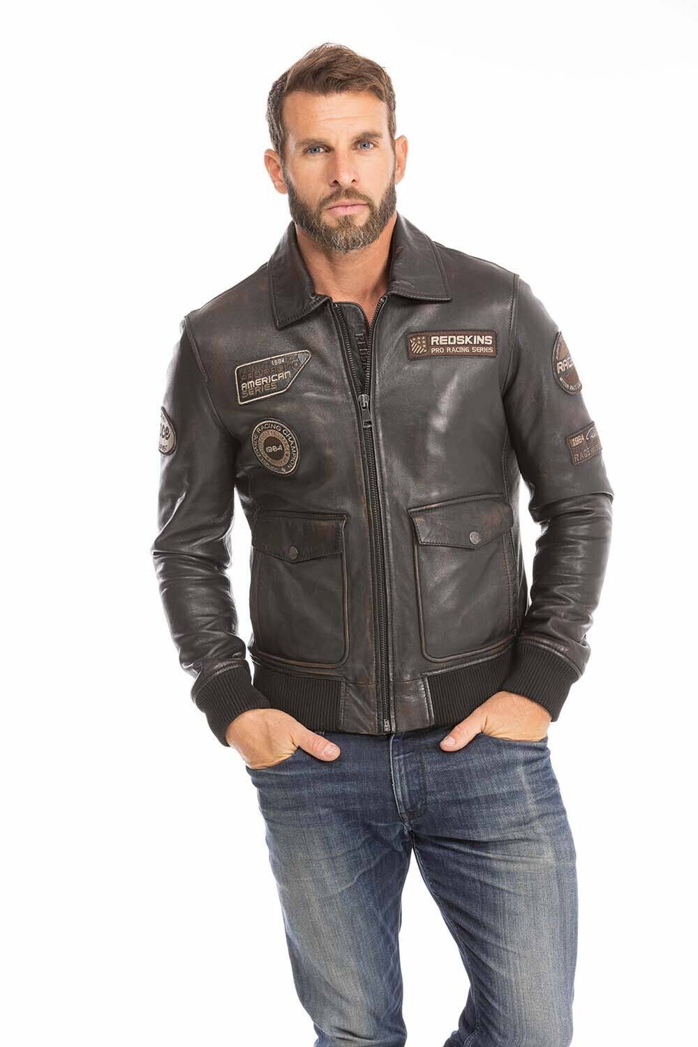 blouson cuir homme pilote marron racer (9)