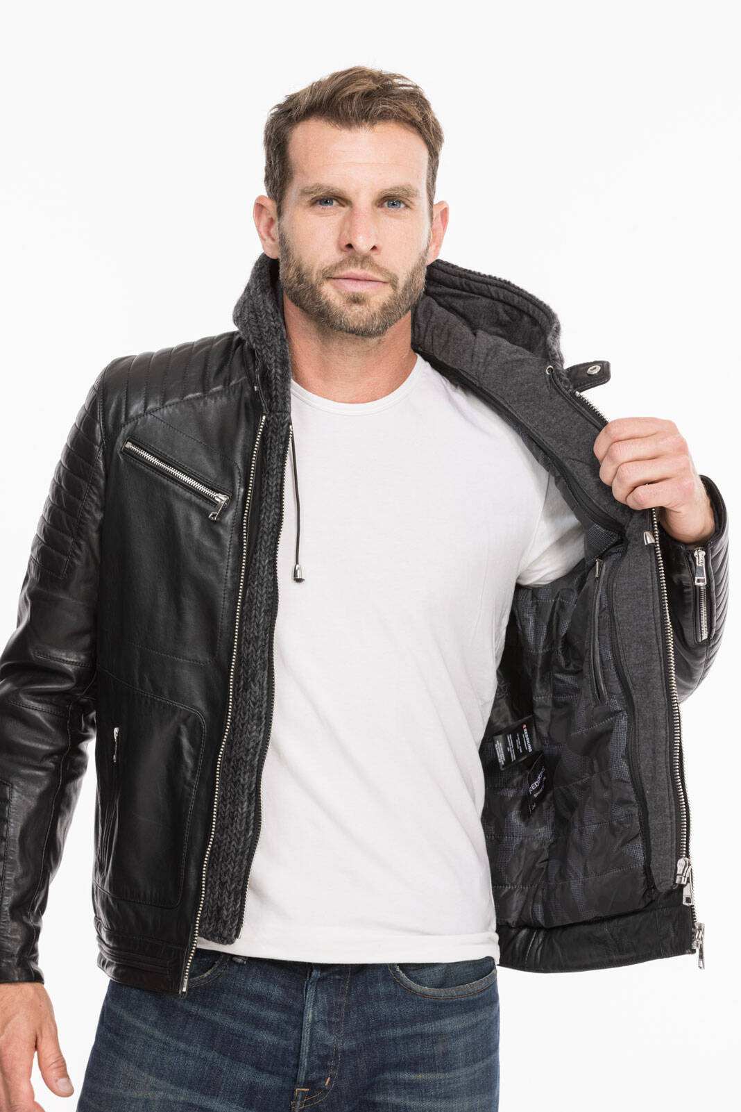 blouson cuir homme redskins r�f 136 noir byron  (4)