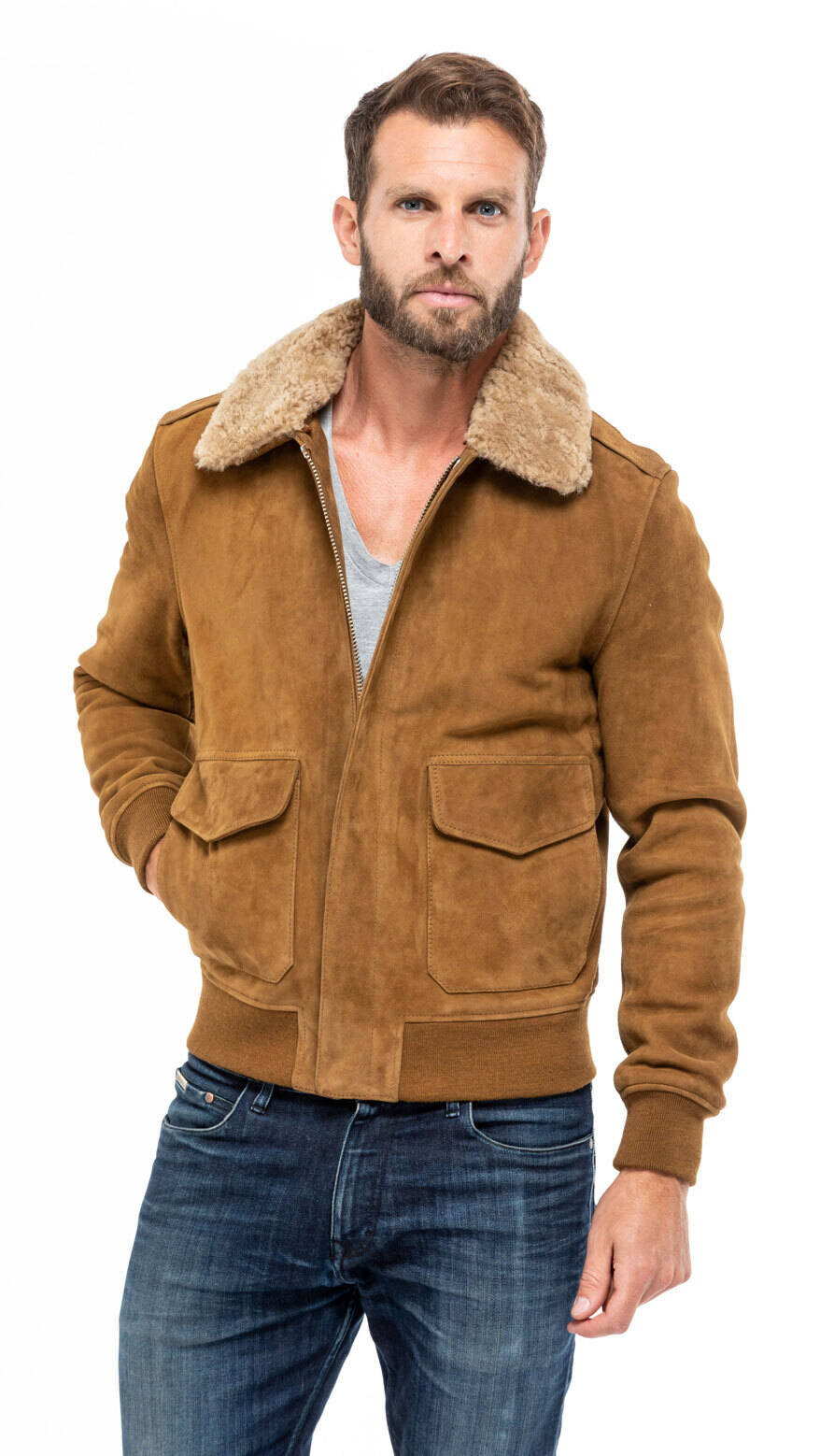 Blouson daim schott store homme