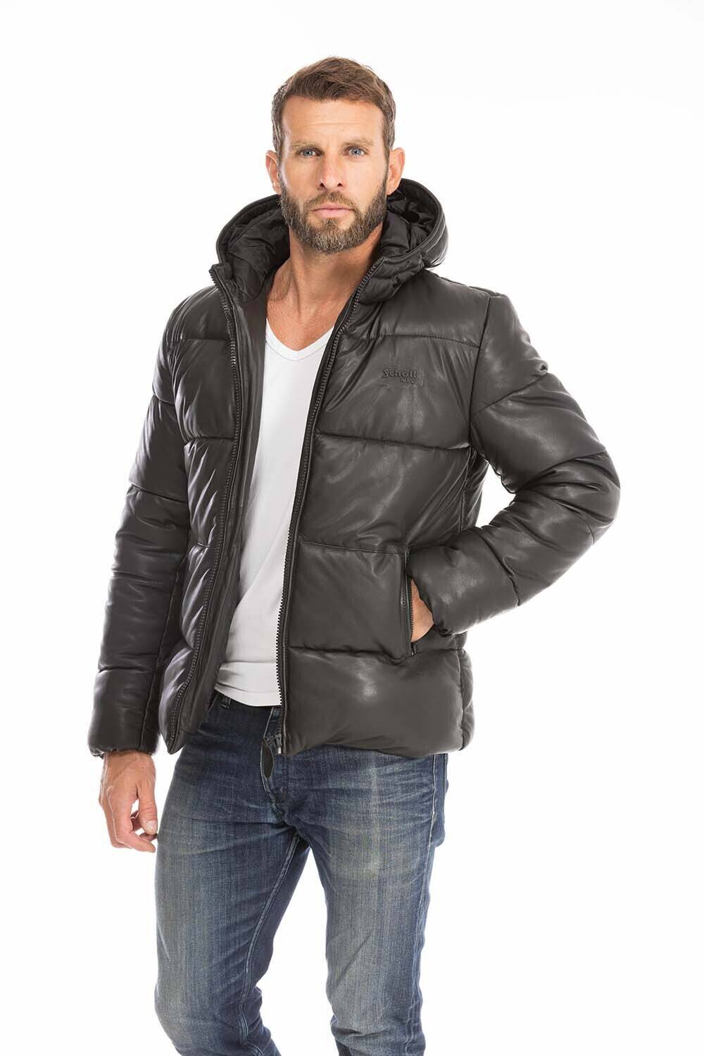 Men s bargains SCHOTT of leather lamb r f LC OKLAHOMA H capuche black