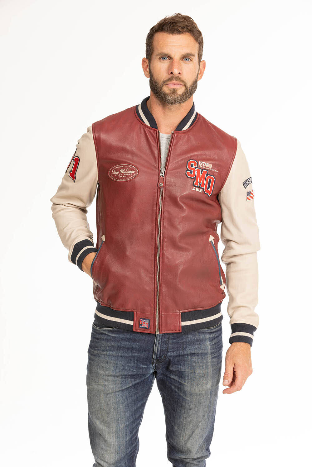 Real leather blouson cuir on sale