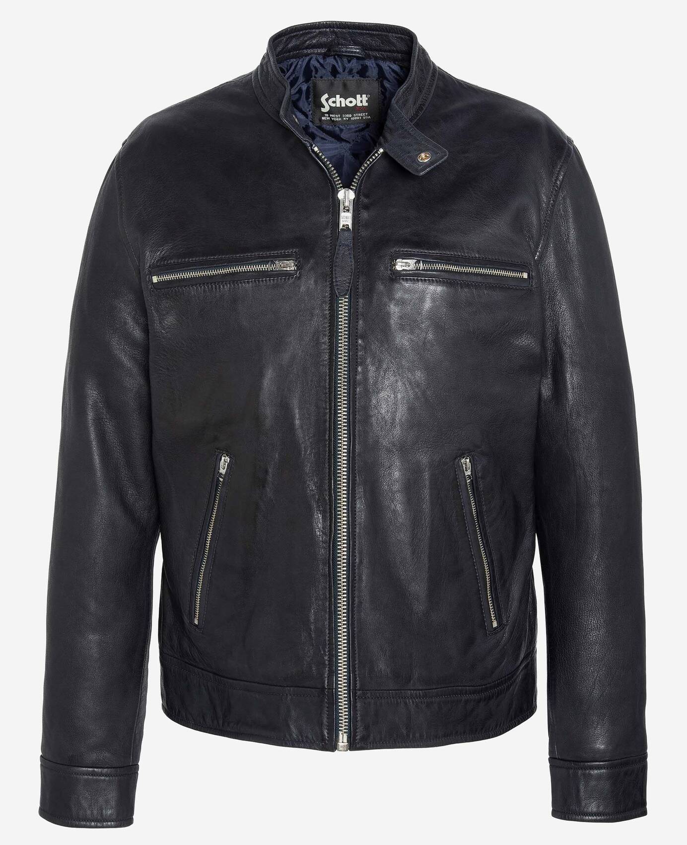 blouson cuir lcnewportx navy (2)