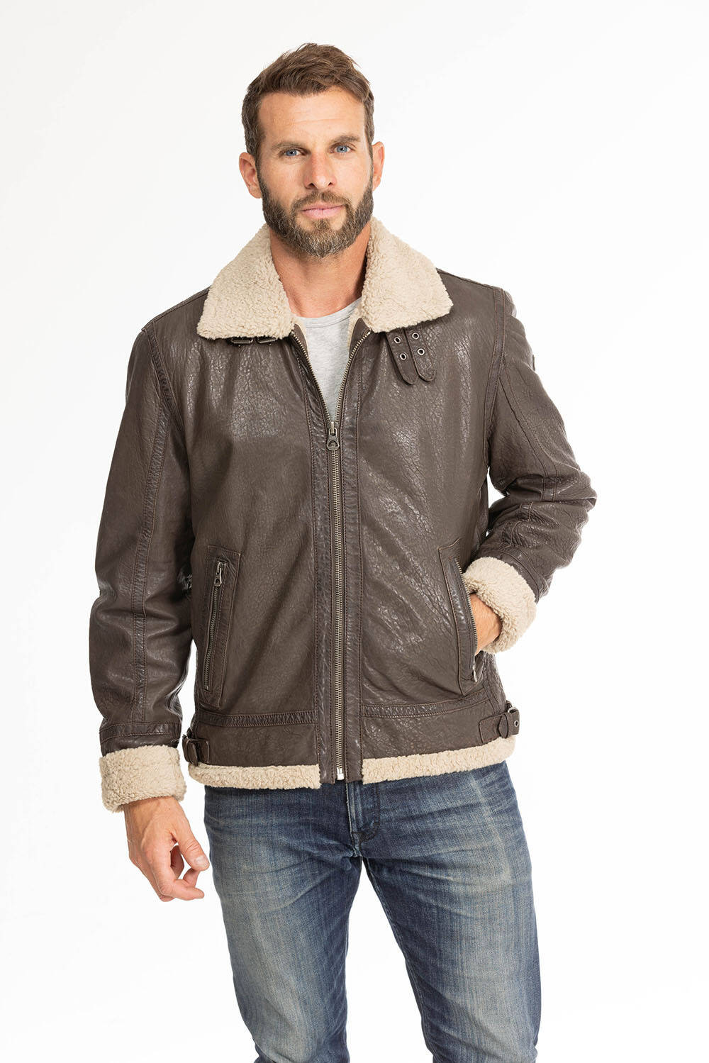 blouson hiver homme marron 1201-0162 airforce (10)