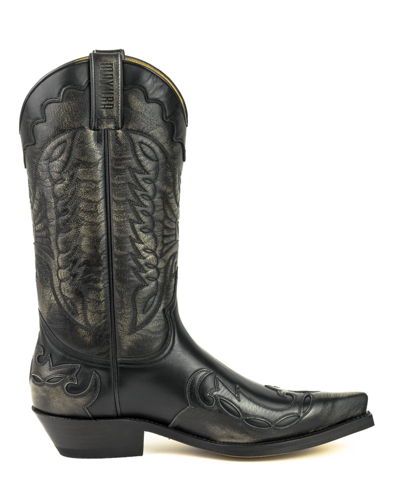 bottes cuir mayura cowboy milanelo bone pull oil negro réf 121 (7)