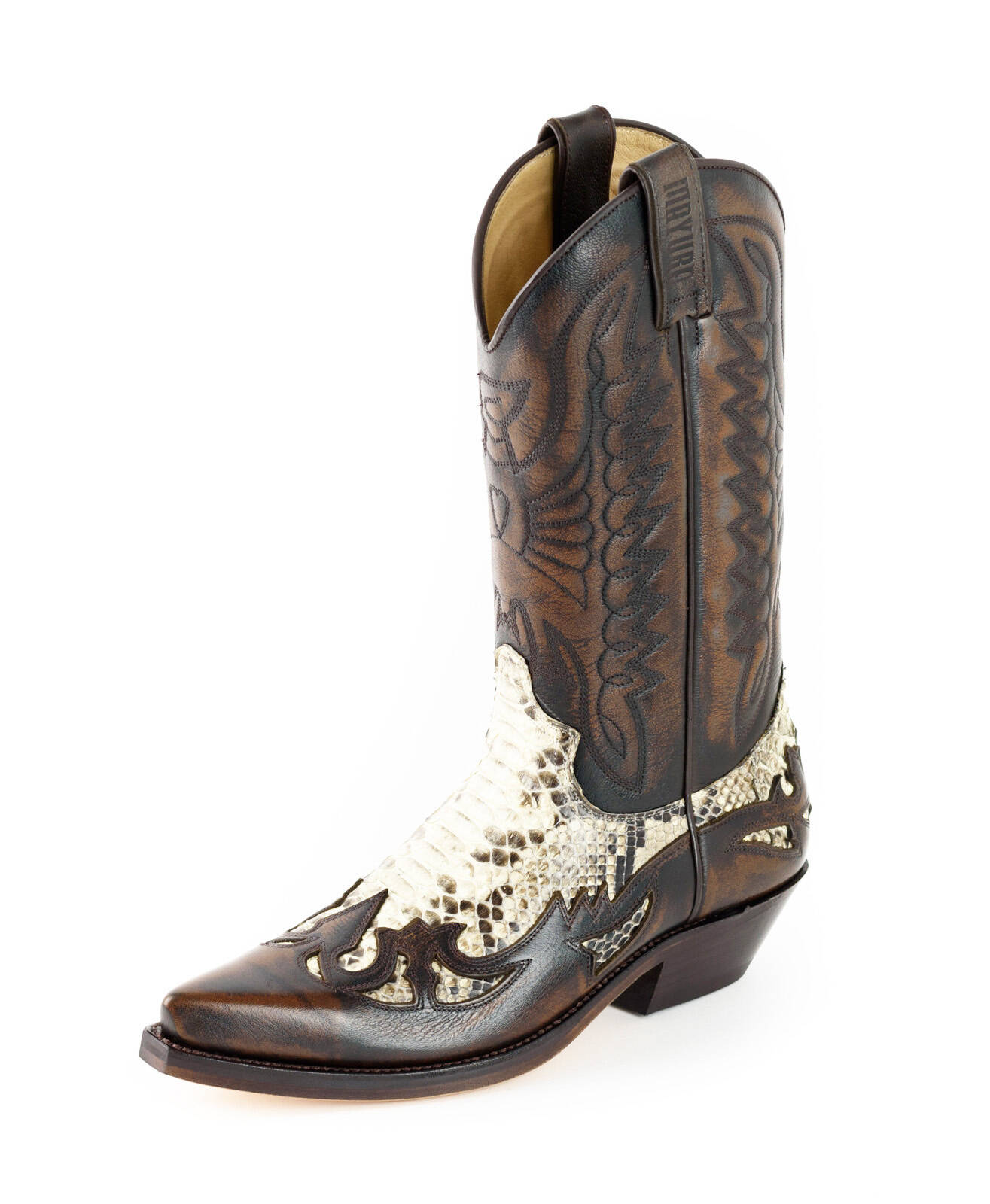 bottes cuir mayura cowboy milanelo zamora piton natural réf 125 (2)