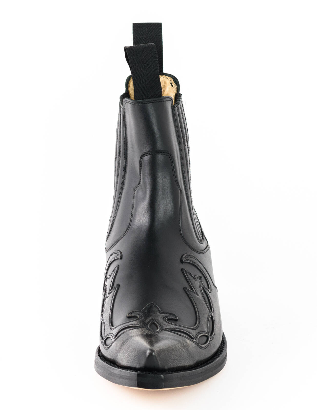 bottines cuir mayura cowboy milanelo bone pull oil negro réf 130 (5)