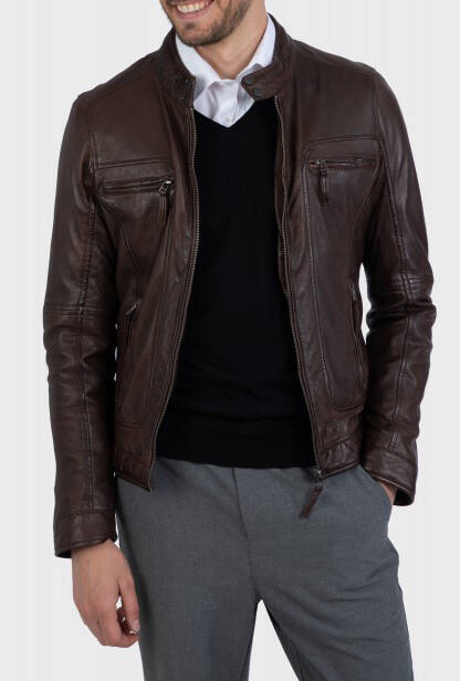 casey-ref-60901-marron-blouson-en-cuir-veritable