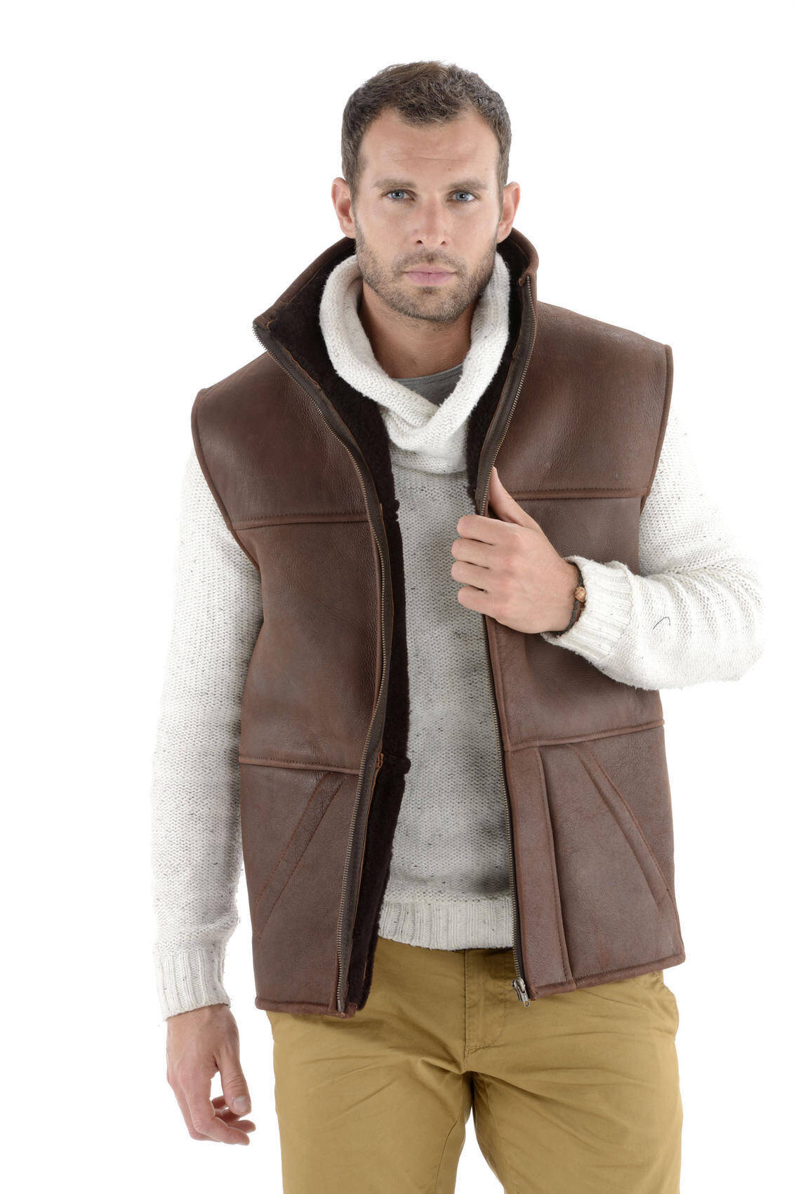 Gilet cuir sales sans manche