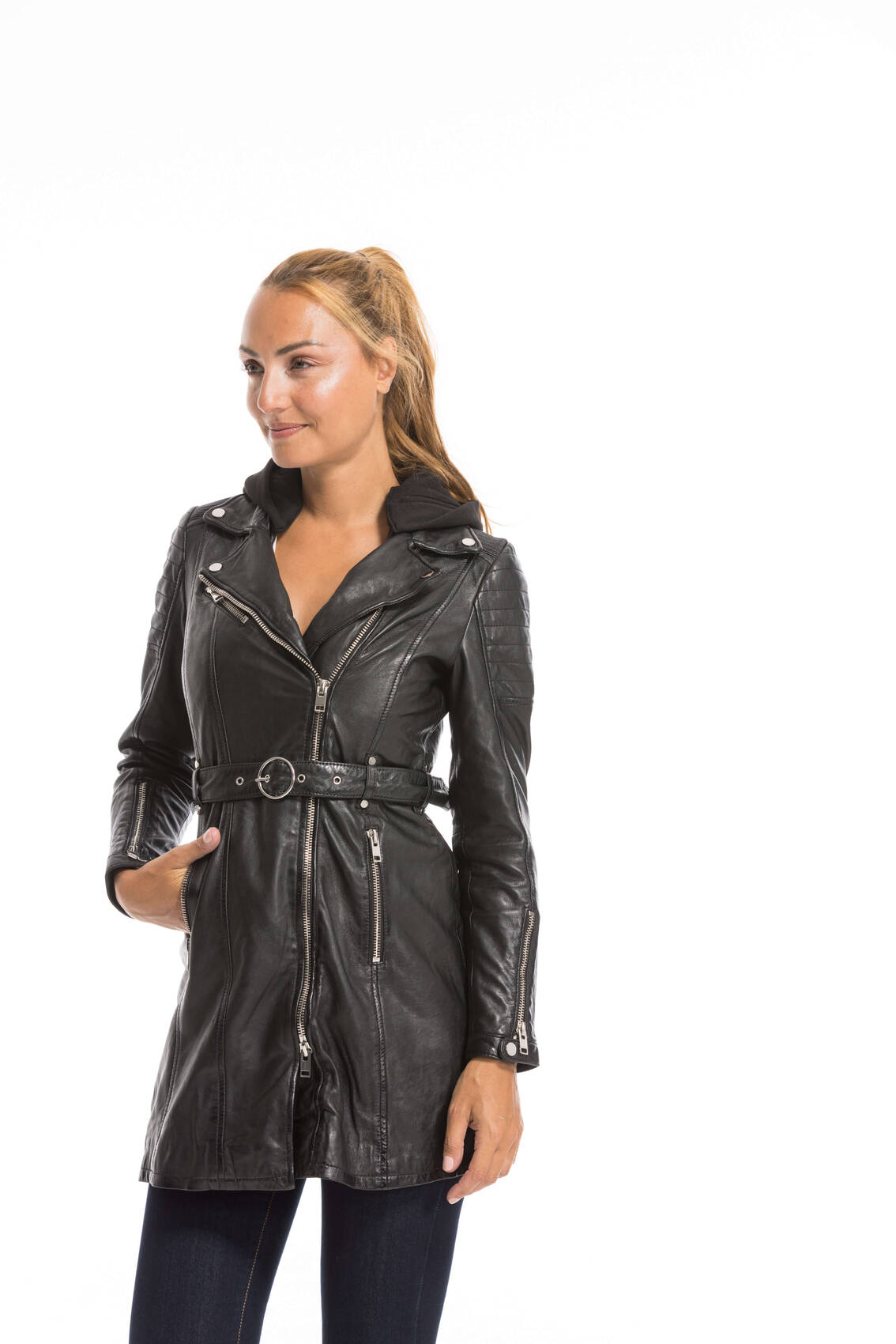 Black lamb leather jacket hot sale