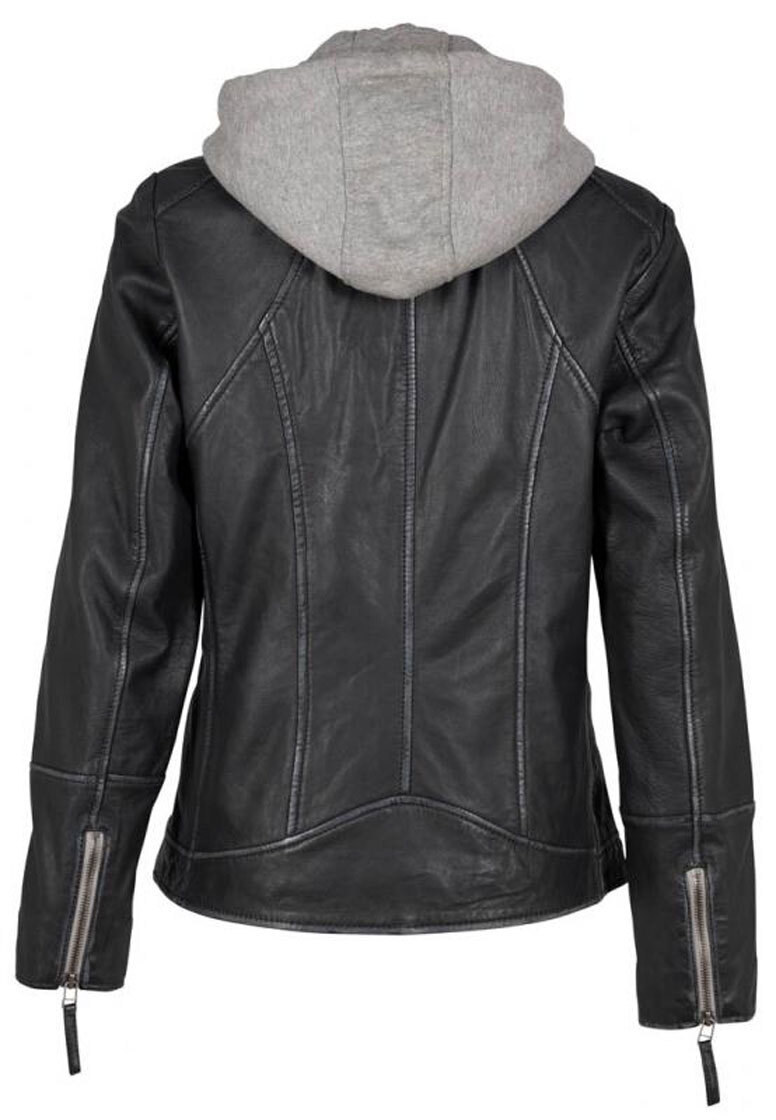Bomber Leather jackets MAYURA of leather lamb 1101 0657 Conny graphite dark gray