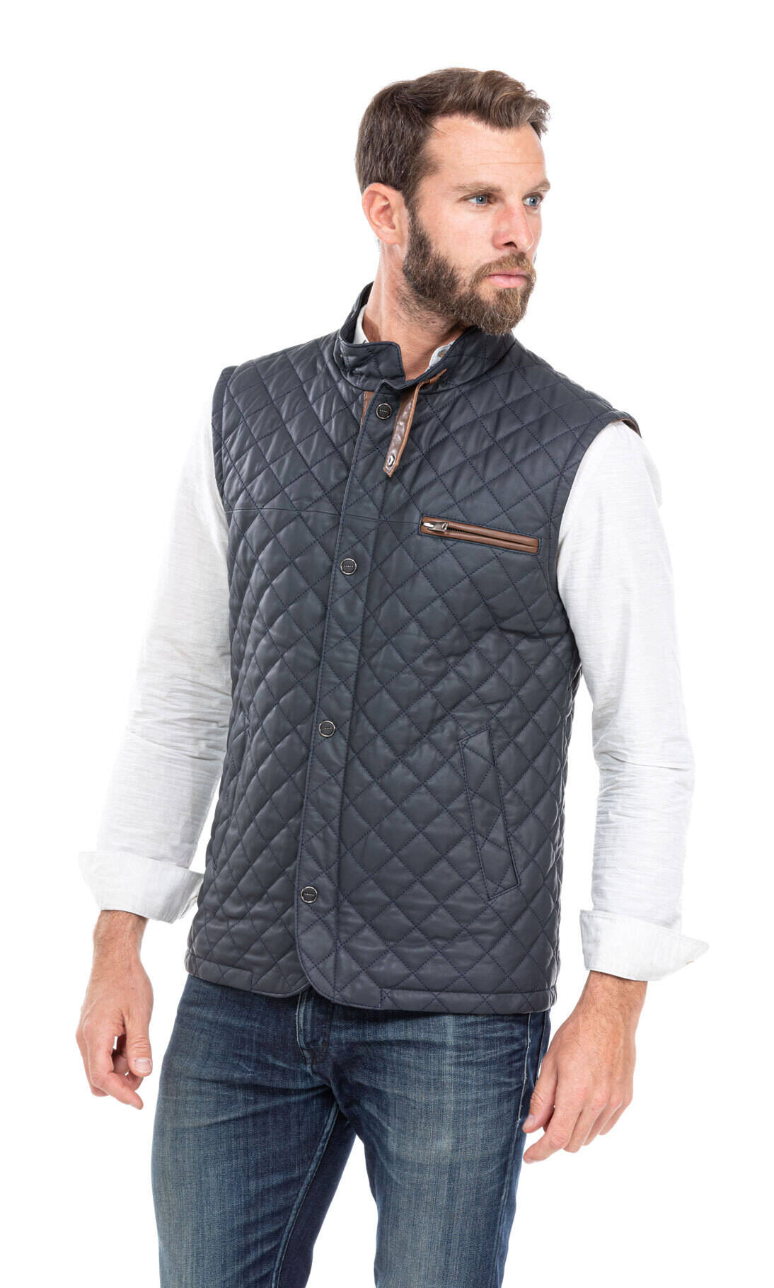 Navy sleeveless vest e08