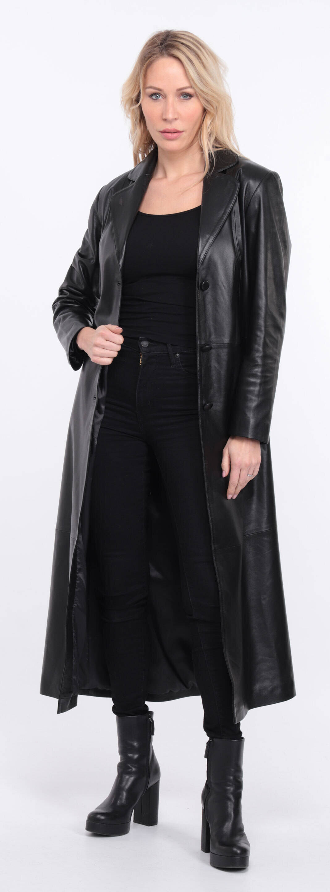 Manteau sales noir cuir