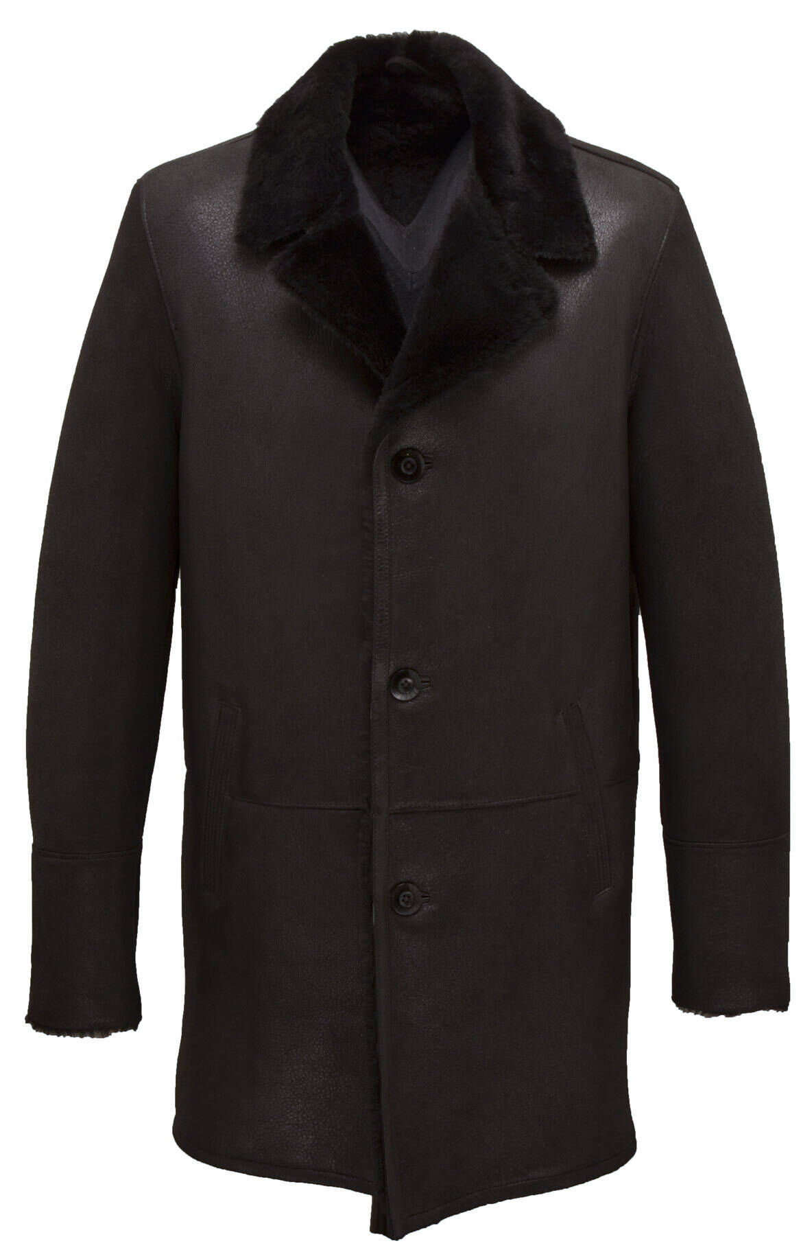 Manteau mouton homme 1006 noir  (1)