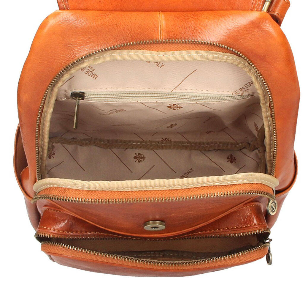 sac à dos cuir femme vachette cognac zeffy doublure