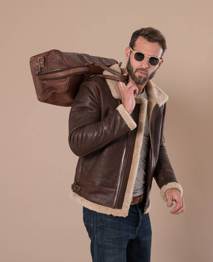 sac de voyage homme et femme vachette marron vieilli 100793 (2)