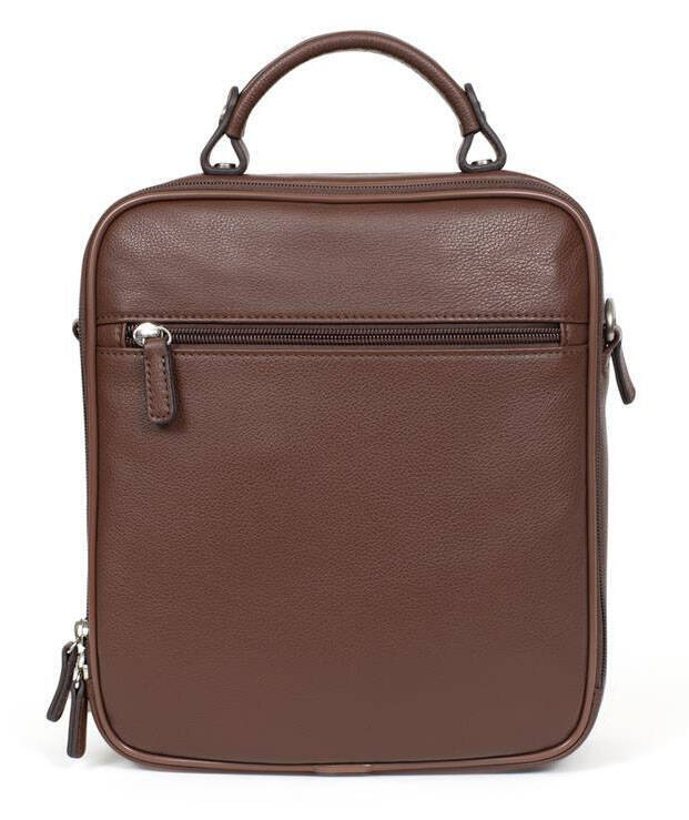 sacoche cuir chocolat hexgona 461831 (2)