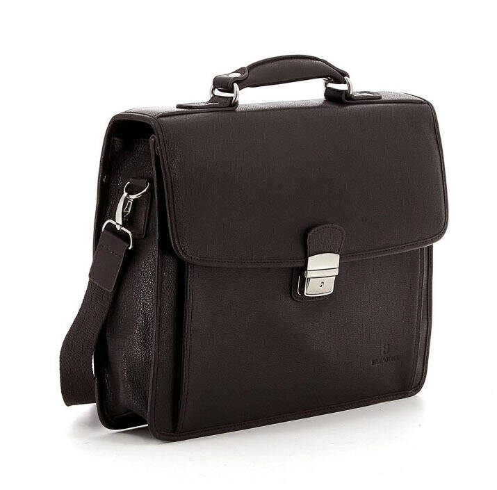 serviette cuir vachette hexagona 469545 marron fonce  (1)