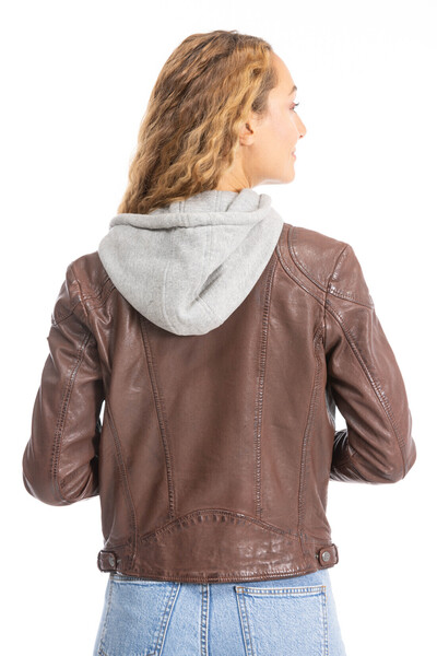 blouson cuir � capuche noisette anni (11)