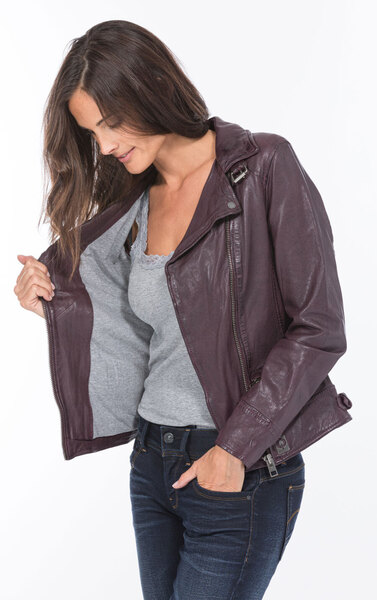 blouson cuir femme agneau prune 62065 style perfecto  (8)