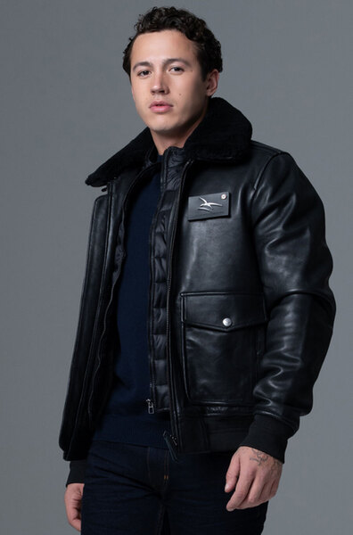 blouson cuir pilote armee de l'air et de l'espace pilot atlas noir  (3)