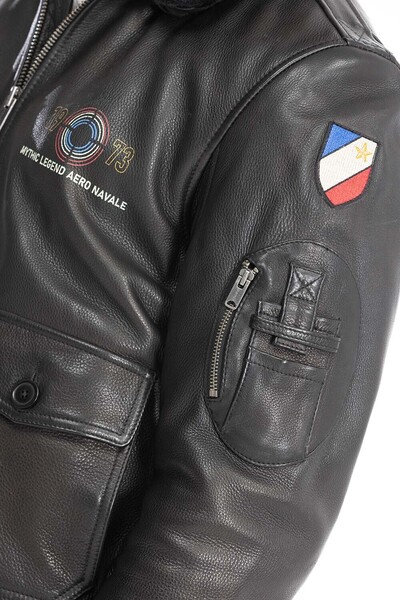 blouson pilote aviateur homme noir 102424 (17)