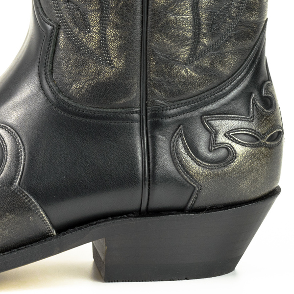 bottes cuir mayura cowboy milanelo bone pull oil negro réf 121 (5)