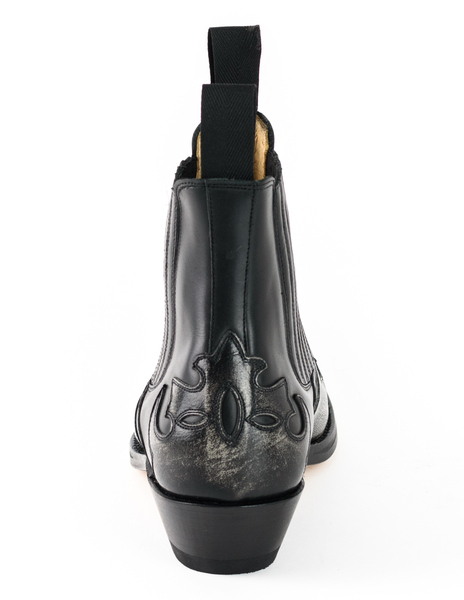 bottines cuir mayura cowboy milanelo bone pull oil negro réf 130 (6)
