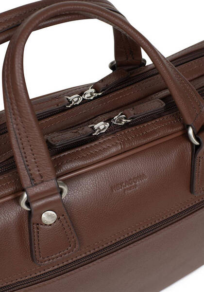 cartable cuir hexagona chocolat 469544 (2)