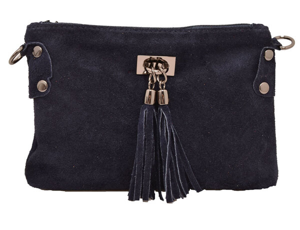 Pochette cuir vachette bleu navy tianna sac cuir  face