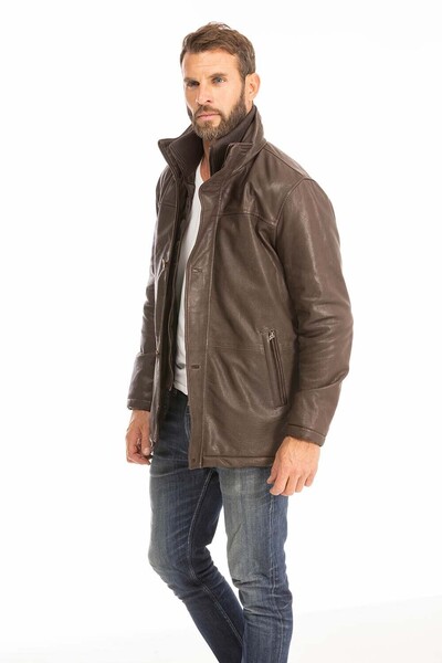 trois quart cuir homme marron logan (7)