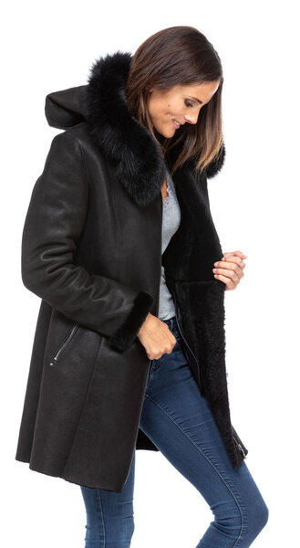 trois quart mouton femme à capuche napoli peau retournée (9)