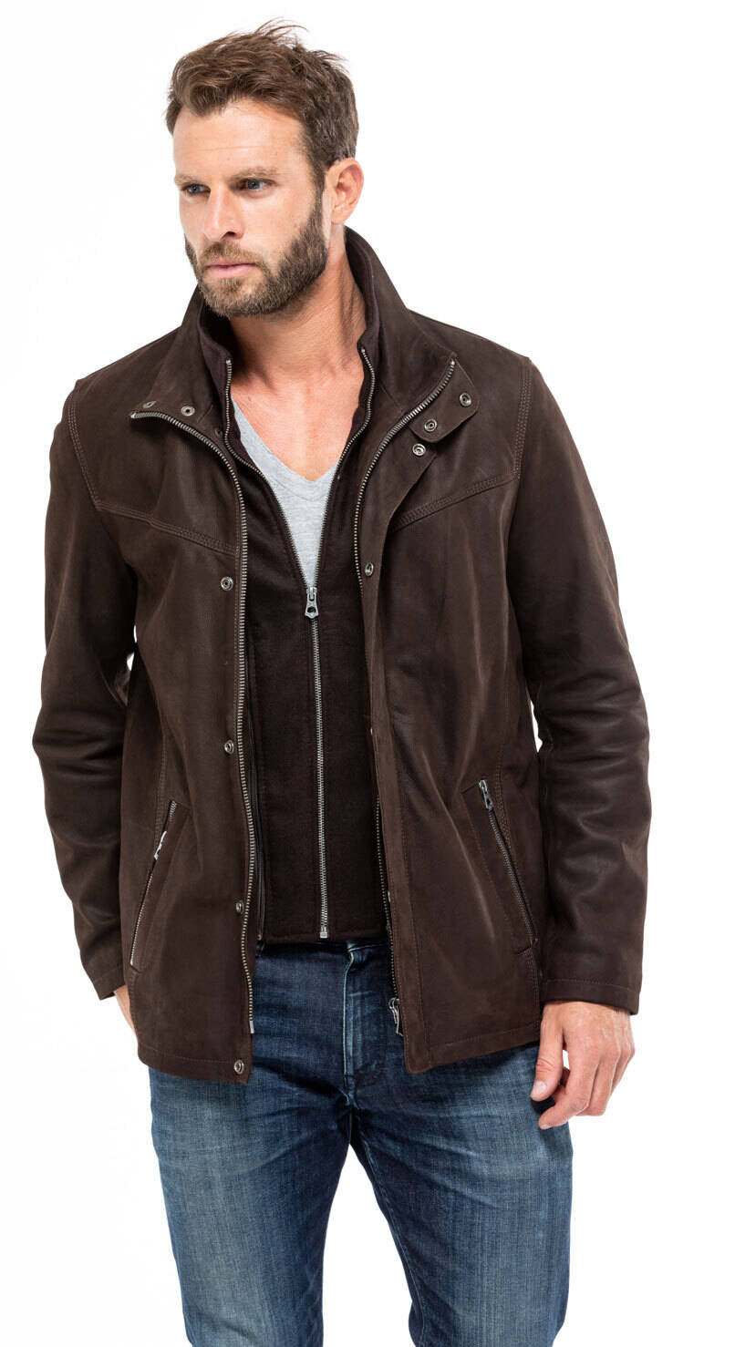 Veste store marron cuir